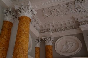 Faux marble columns at Stoneleigh Abbey, Warwickshire