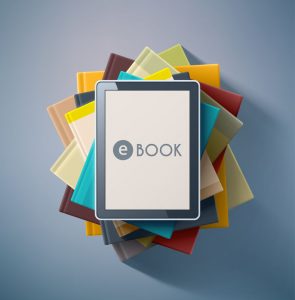 E-book, stack of books, eps 10